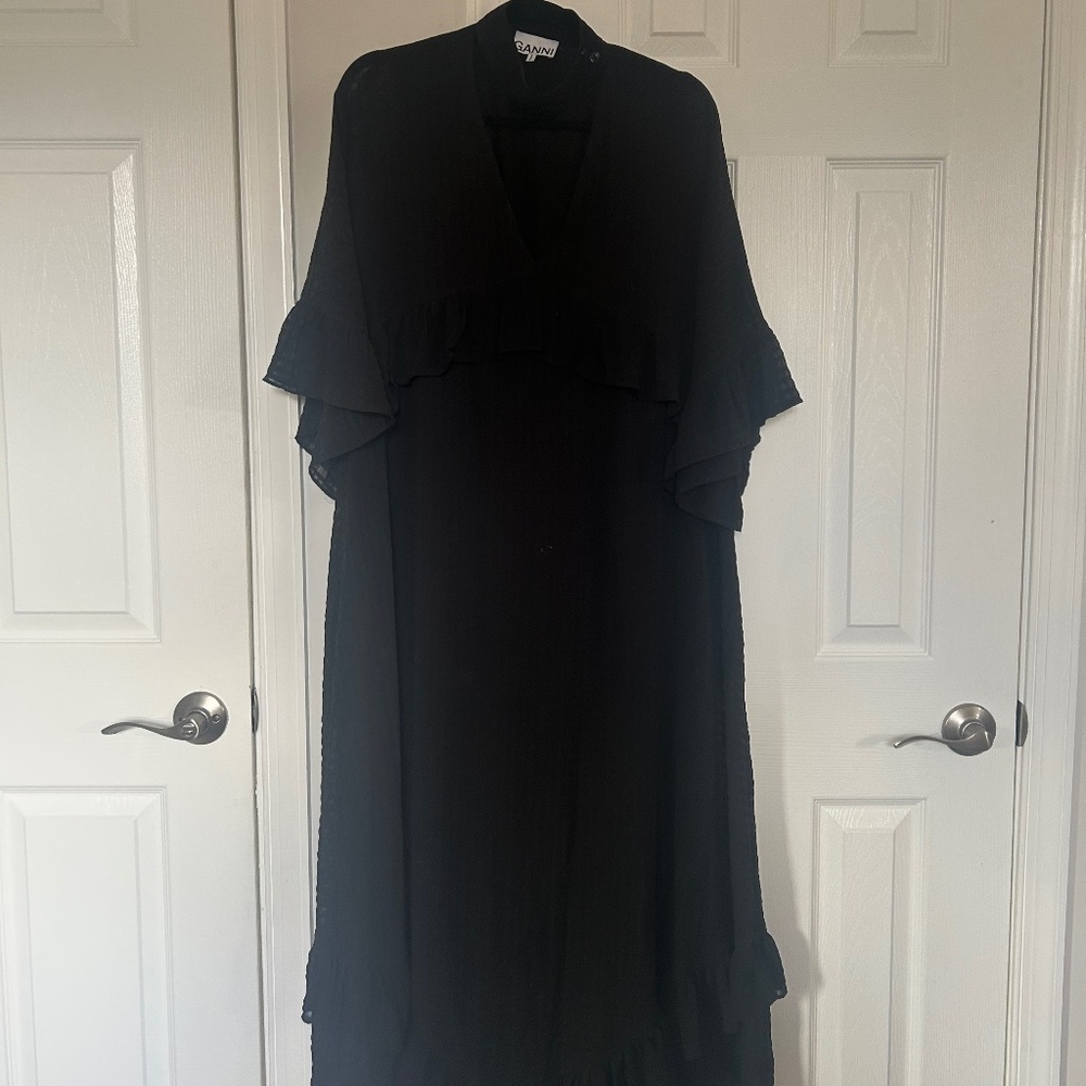 Ganni Ruffle Choker Maxi Dress